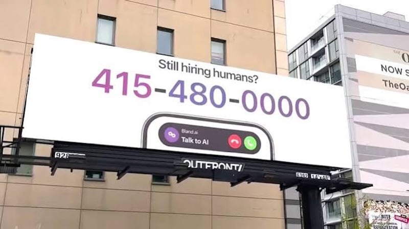 My Favorite B2B Marketing Examples (brands I'd steal from right now) 2 Still hiring humans billboard