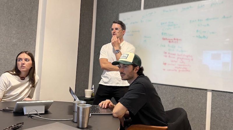 Rare in-person work time with the Exit Five team in NYC