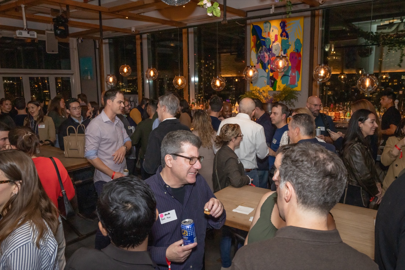 Guests at a past Exit Five NYC meetup.