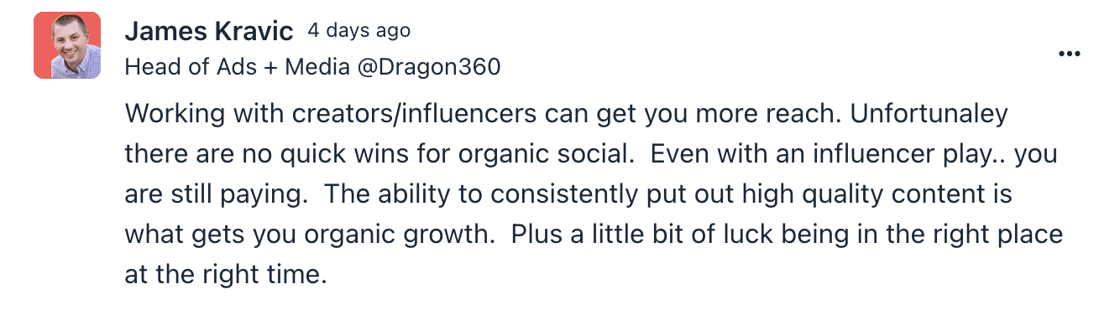 Reach with influencers