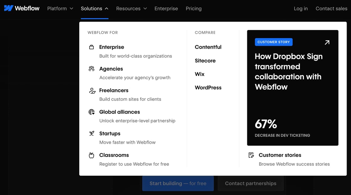 Webflow Menu