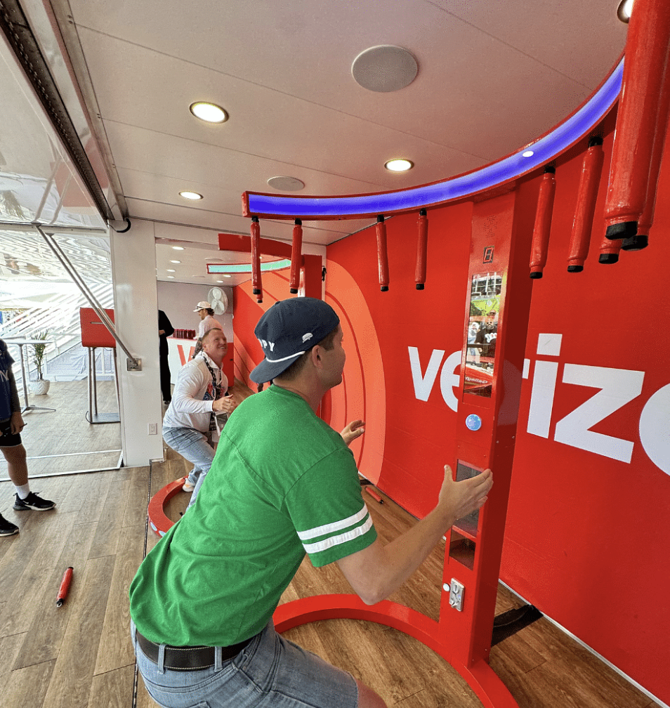 Verizon's reaction game booth setup