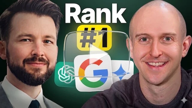 Two men discussing ranking strategies for AEO, SEO, and B2B websites