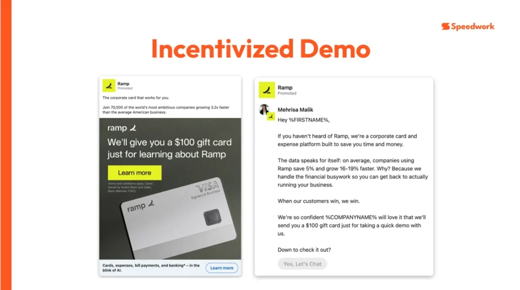 Promotional offer for Ramp card