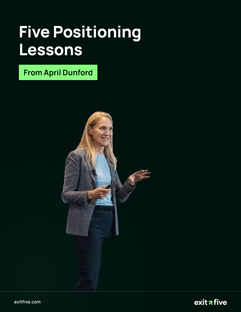 April Dunford, cover of The 5-Minute Positioning Audit guide