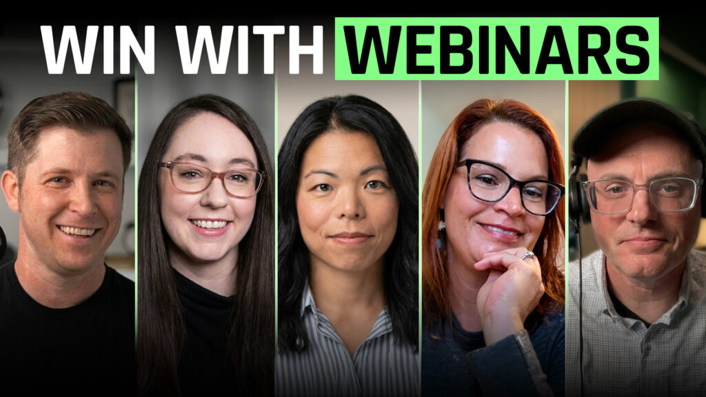 Group of people promoting webinars