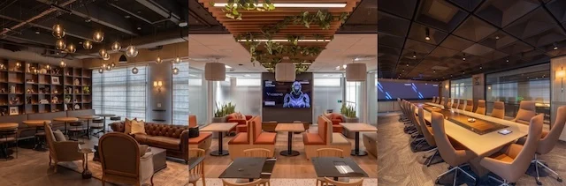 Modern office space with collaborative areas