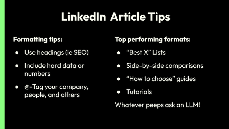 Tips for writing LinkedIn articles