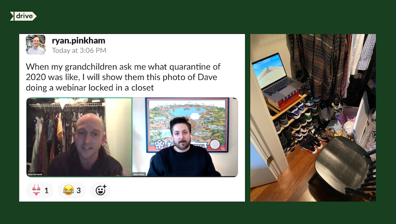 The Best B2B Marketing Education Likely Won’t Come From A Course 2 Man in closet conducting a webinar