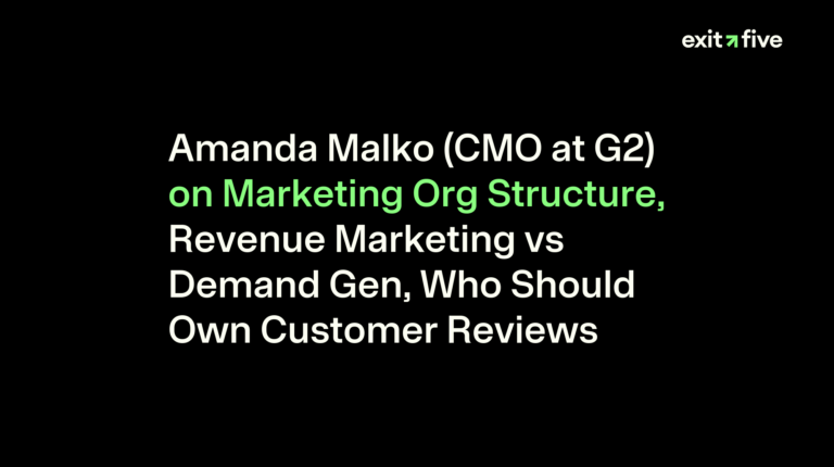 Amanda Malko (CMO at G2) on Marketing Org Structure, Revenue Marketing vs Demand Gen, Who Should Own Customer Reviews