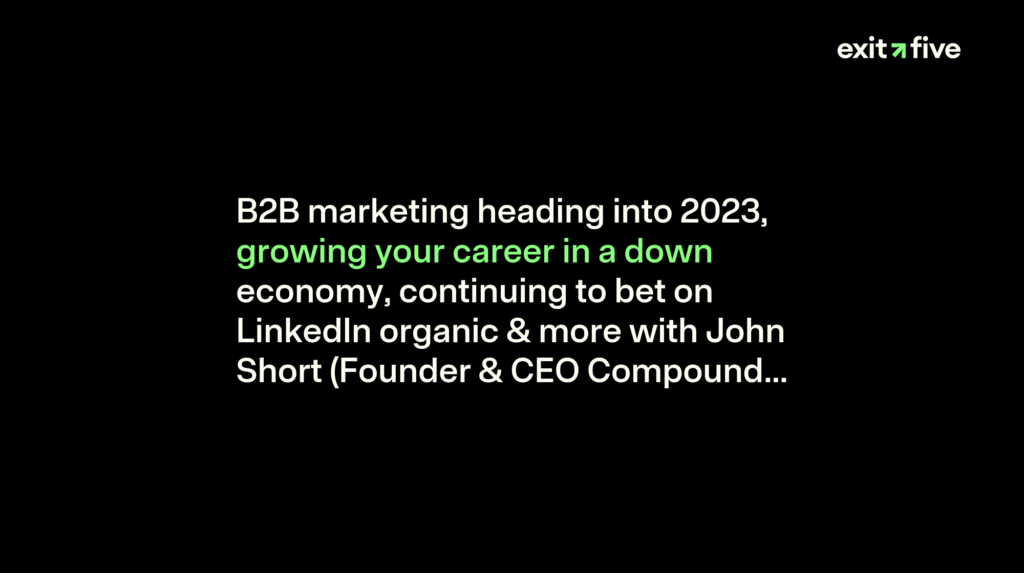 B2B marketing heading into 2023, growing your career in a down economy, continuing to bet on LinkedIn organic & more with John Short (Founder & CEO Compound Growth Marketing)