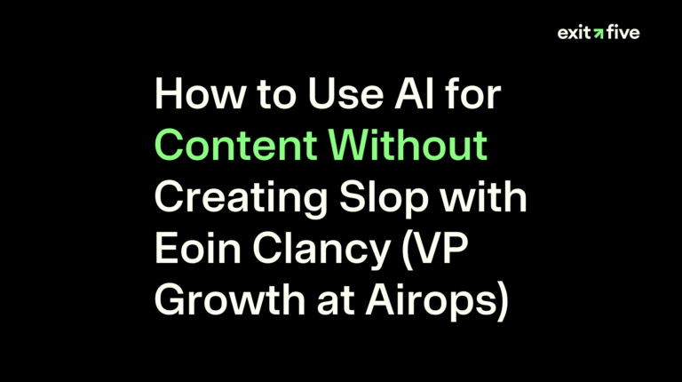 How to Use AI for Content Without Creating Slop with Eoin Clancy (VP Growth at Airops)