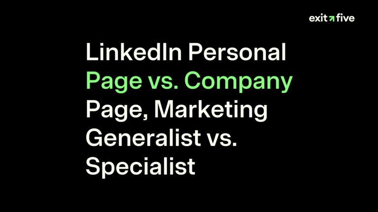 LinkedIn Personal Page vs. Company Page, Marketing Generalist vs. Specialist