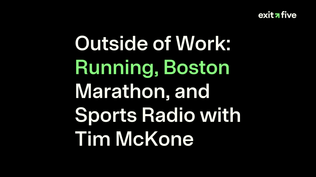 Outside of Work: Running, Boston Marathon, and Sports Radio with Tim McKone