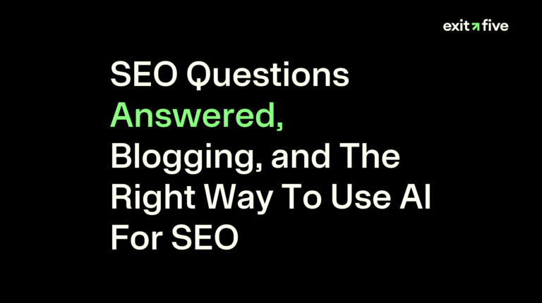 SEO Questions Answered, Blogging, and The Right Way To Use AI For SEO