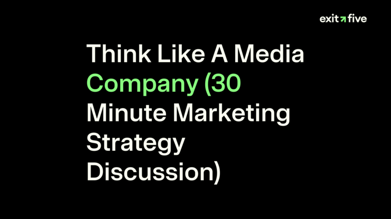 Think Like A Media Company (30 Minute Marketing Strategy Discussion)