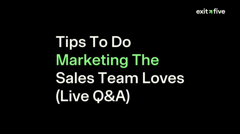 Tips To Do Marketing The Sales Team Loves (Live Q&A)